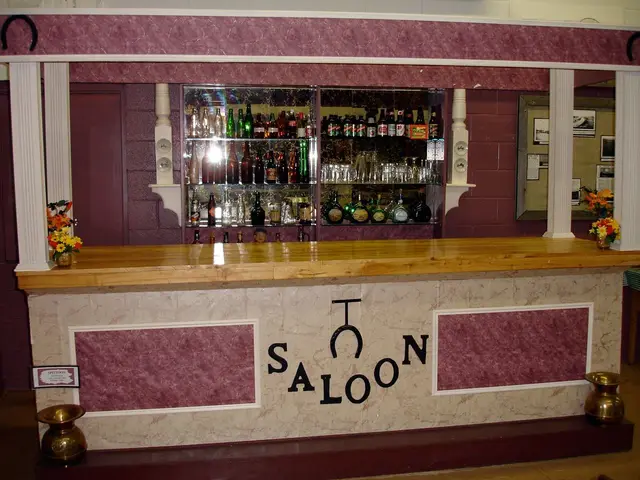 Replica saloon bar in a museum display
